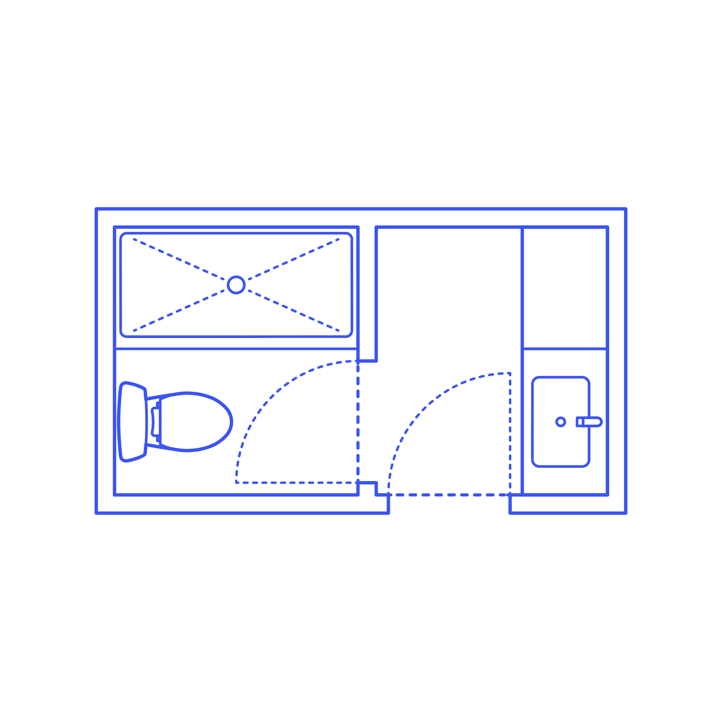 Layouts Bathrooms Three Quarter Split 2 Wall Center Editable Svg Line Art Free Vectors